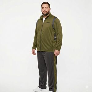 NWT And1 Men's Tracksuit Set Jacket & Pants Green/Black L